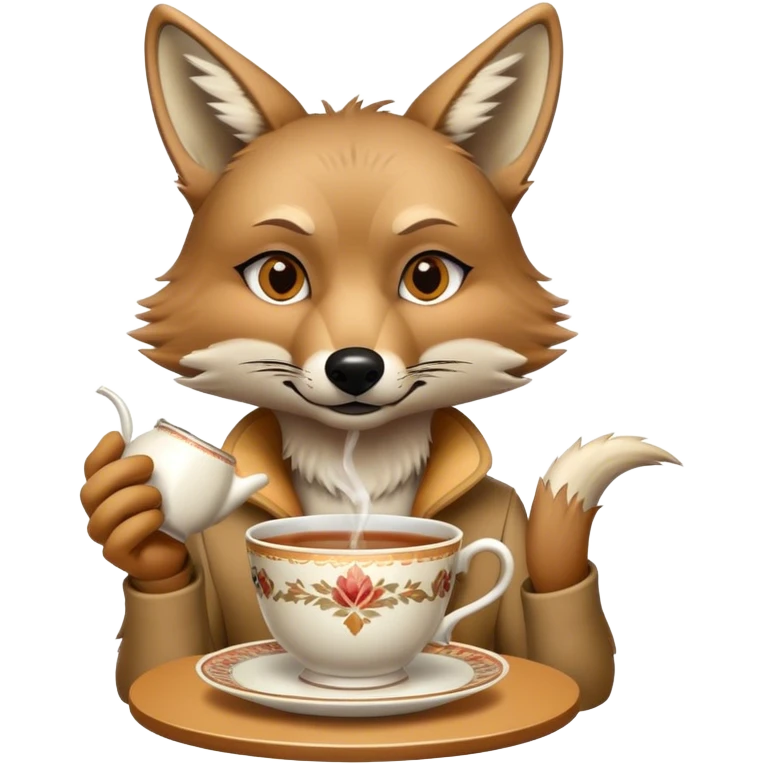 Tea Drinking Coyote emoji