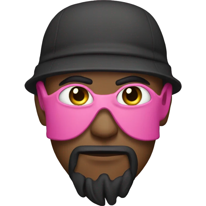 Robber dressed in pink emoji