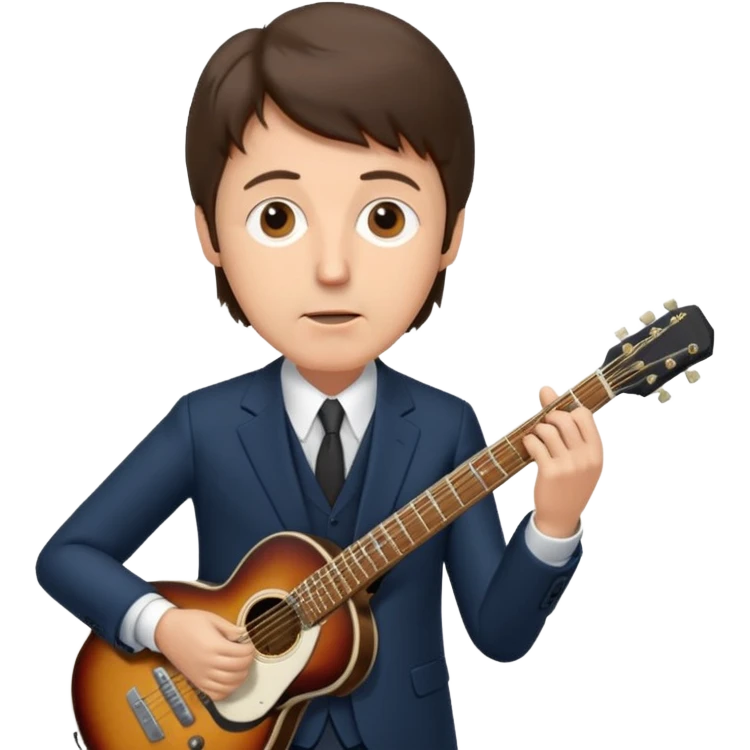 Paul McCartney playing guitar suit emoji