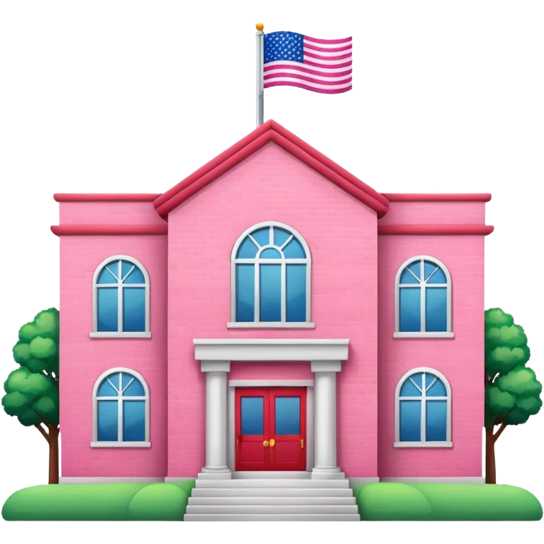pink school with american flag emoji