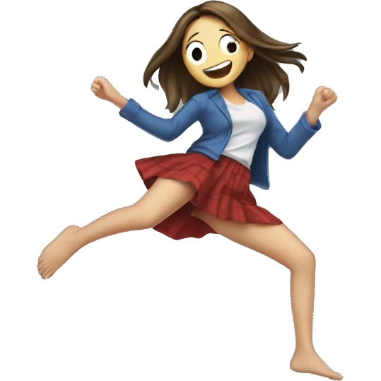 girl falling off of a clothing han emoji