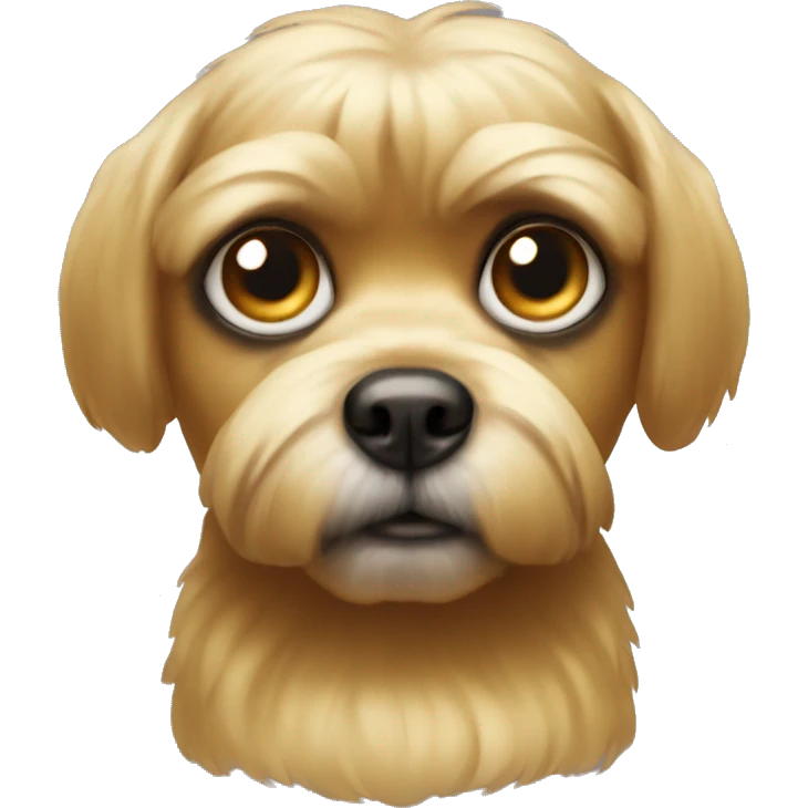 Gold shitzu with big eyes and small nose emoji