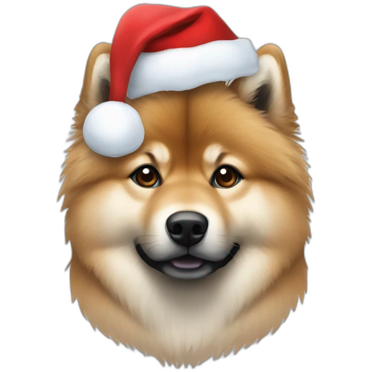 Eurasier dress as santa emoji