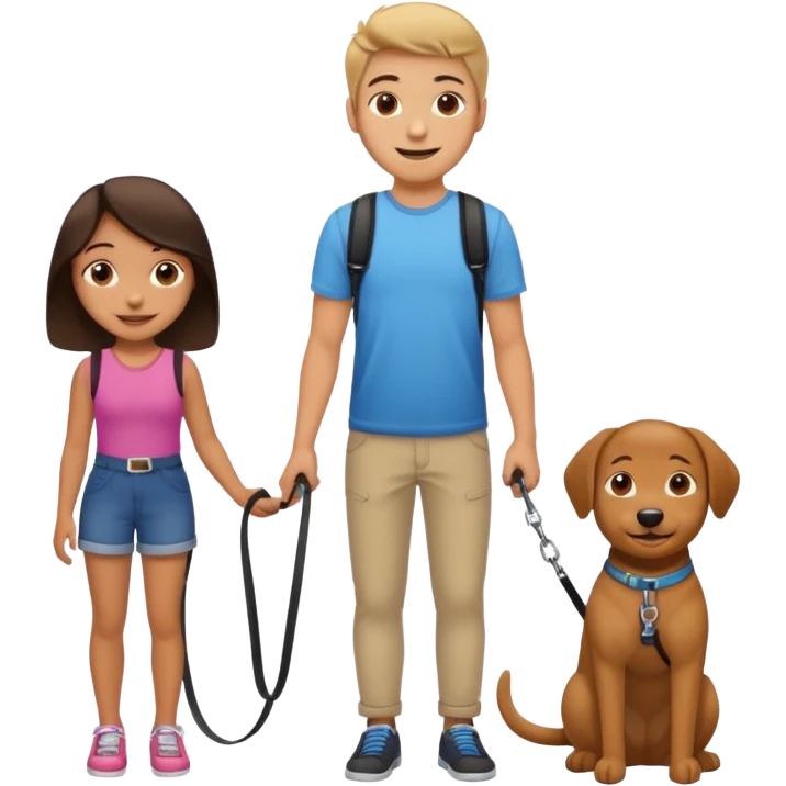 Girlfriend with boyfriend on leash  emoji