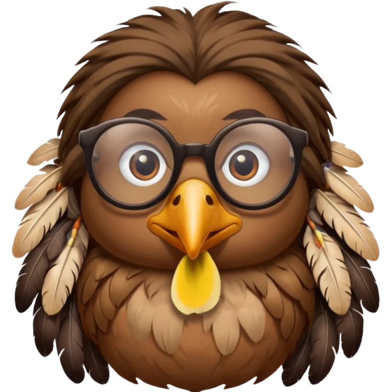 long hair bird with glasses emoji