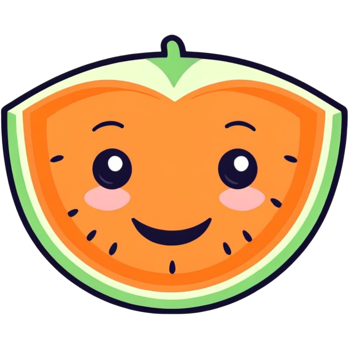 Melon with eyes and smile emoji