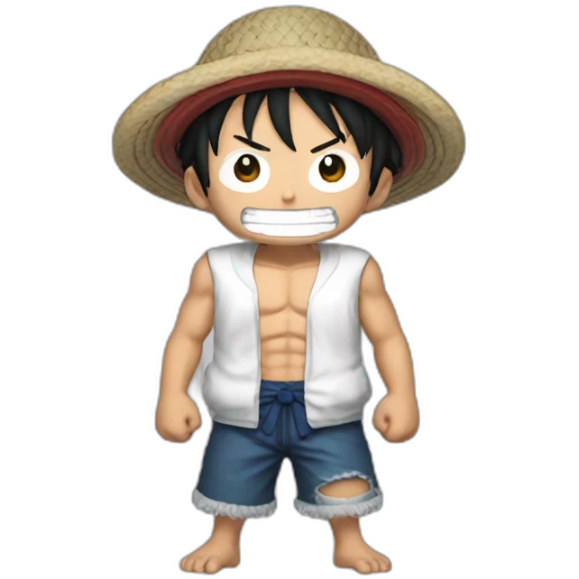 luffy Gear 5 white hair and clothing emoji