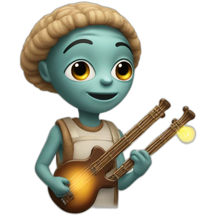 et winking and holding glowing drumsticks emoji