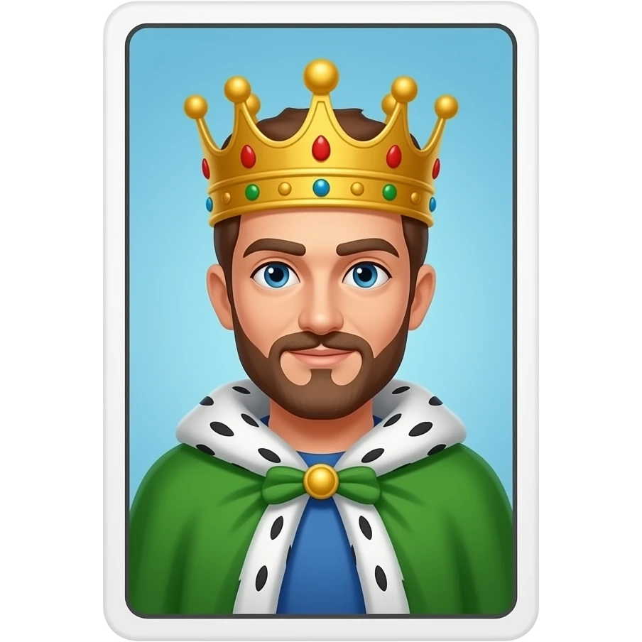 green  cape King inside Tarot Card emoji