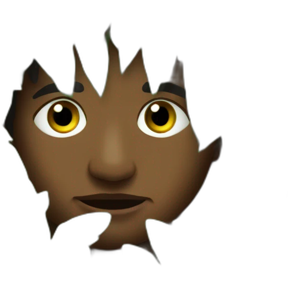 Aborigine hiding in the bushes emoji