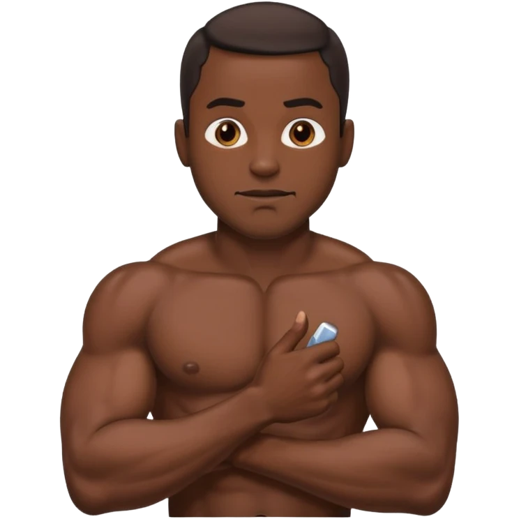 Black man jerking his penis emoji