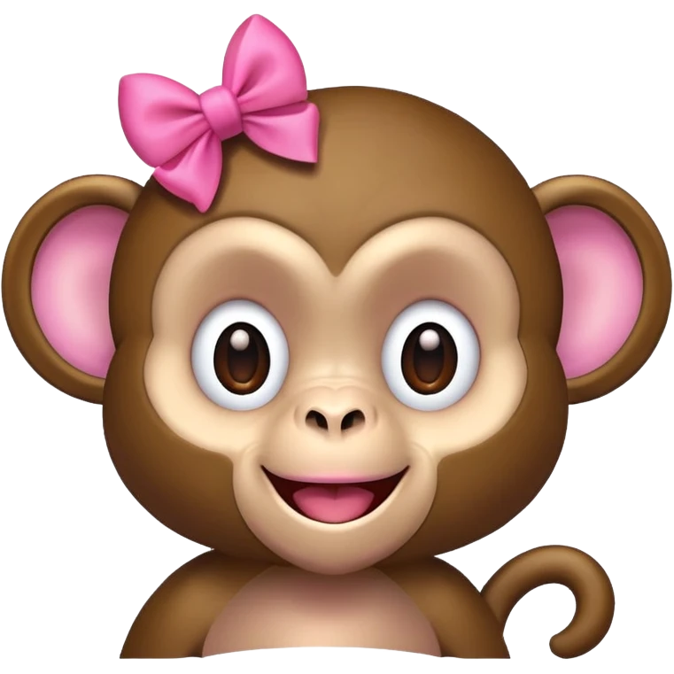 monkey with a pink bow emoji