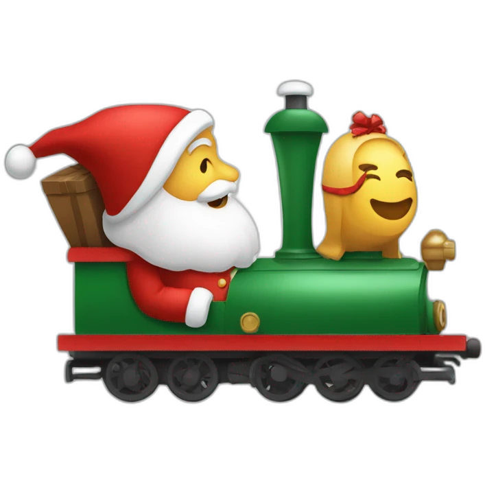 Père noël sur son trainaut emoji