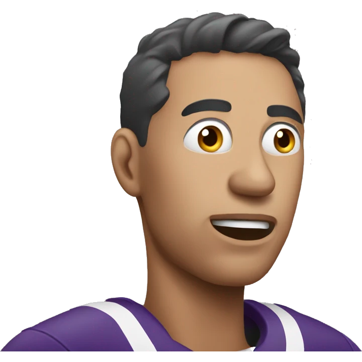Man losing bet on sports emoji
