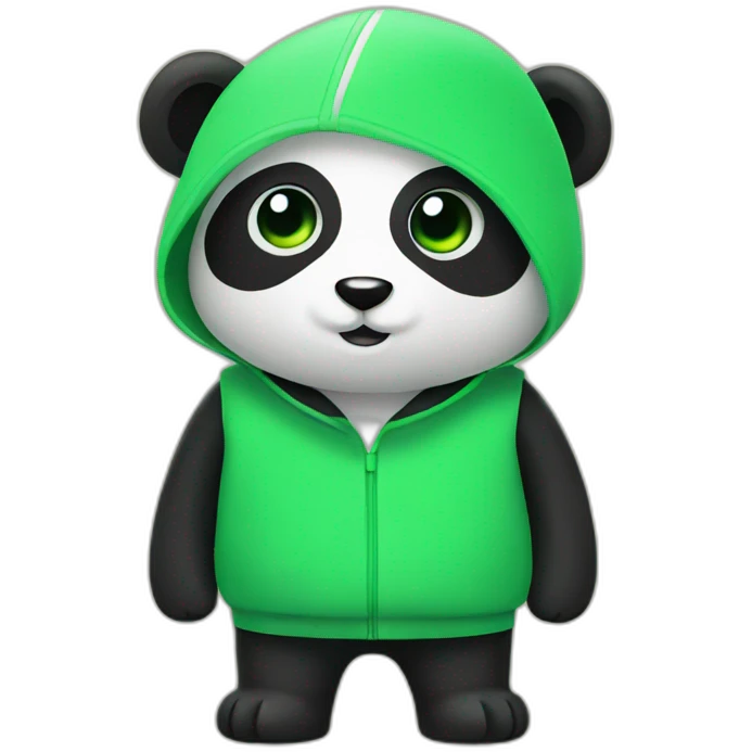 panda with Green bob  emoji