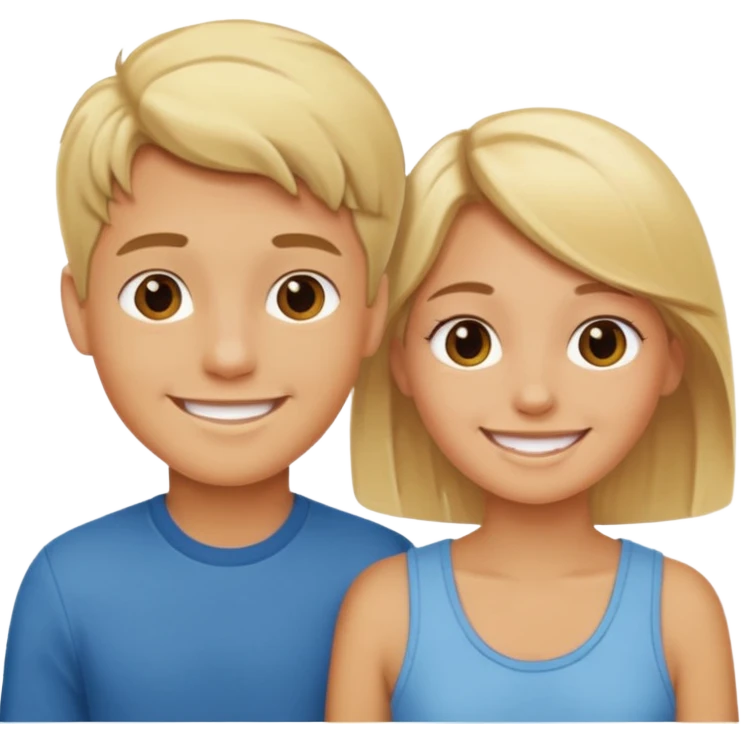pareja de chico rubio con chica morena emoji