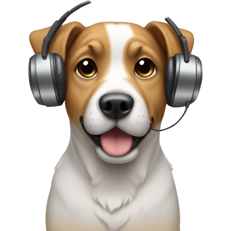a dog with headphone emoji