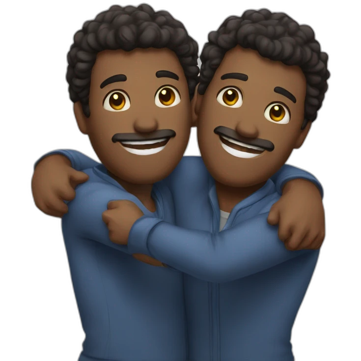 Dois homens se abraçando emoji