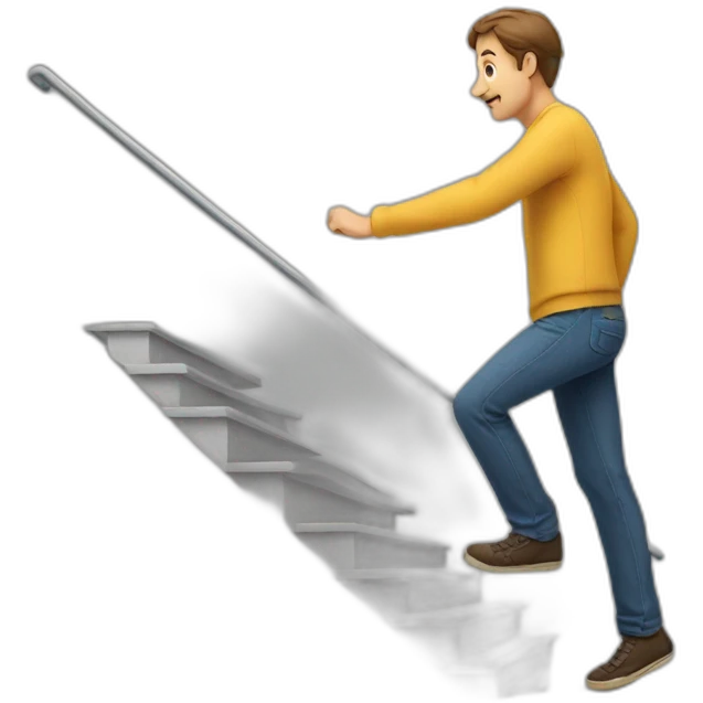 man stepping on a stairs one step at a time emoji