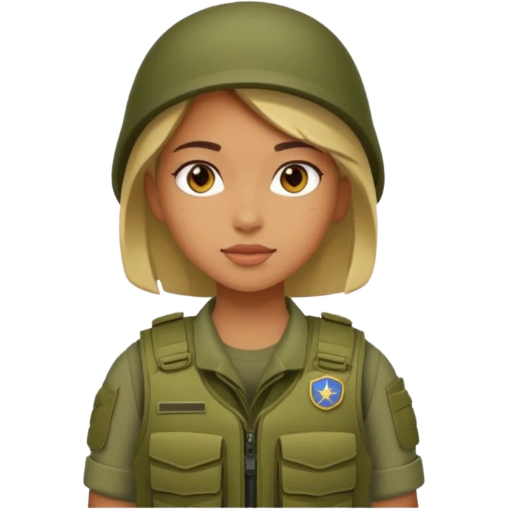 Girl wearing bullet proof emoji