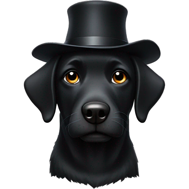 Fst Black dog with a hat emoji