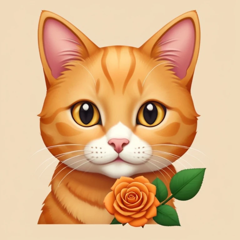 a cat with a rose emoji