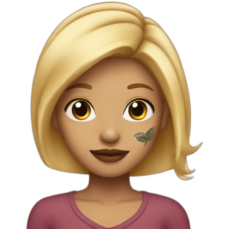 Blonde with a tattoo emoji