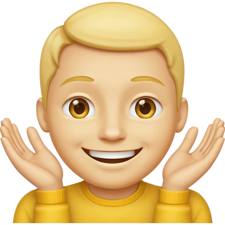 yellow smiling face with both hands under chin emoji