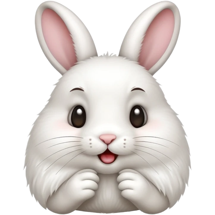 cute bunny with grimacing expression and twitching nose emoji