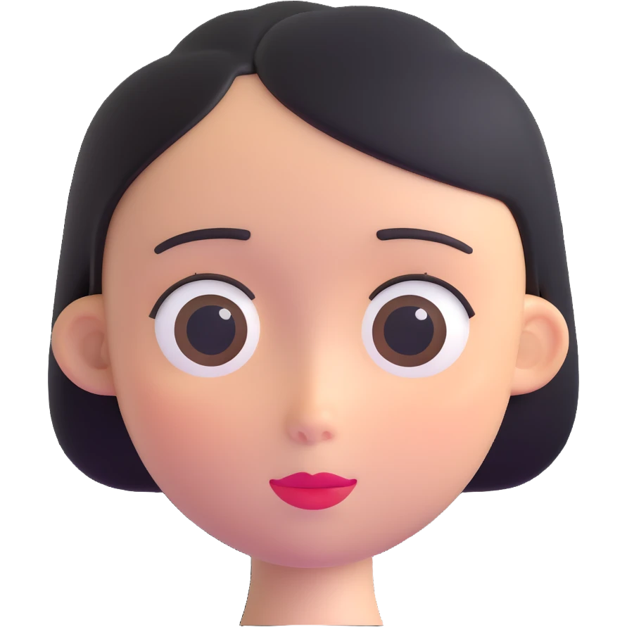 girl with oval flat head emoji