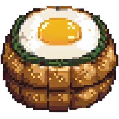 Korean egg bread, pixel art style, retro vibe emoji