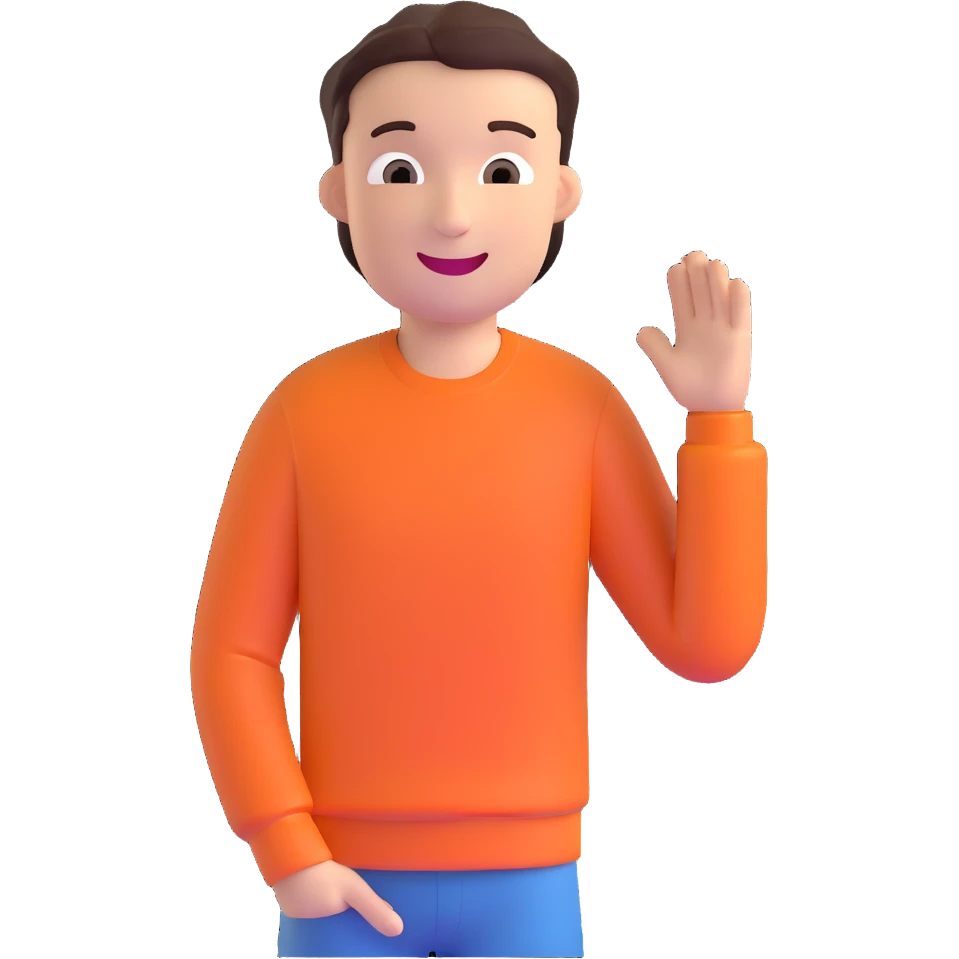 happy young man, cheerful expression emoji