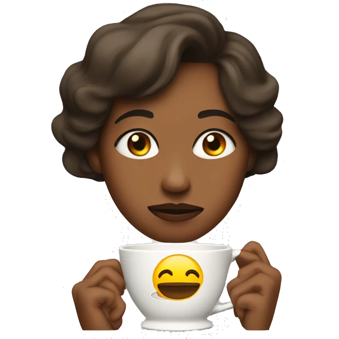 Side eye with tea cup emoji