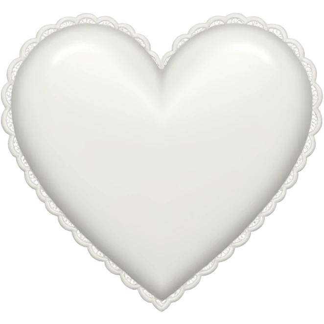 White heart with a lace white border emoji