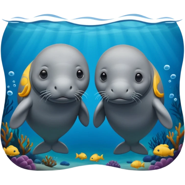 two manatees not togheter emoji