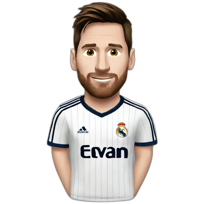 Messi wearing Real Madrid tshirt emoji