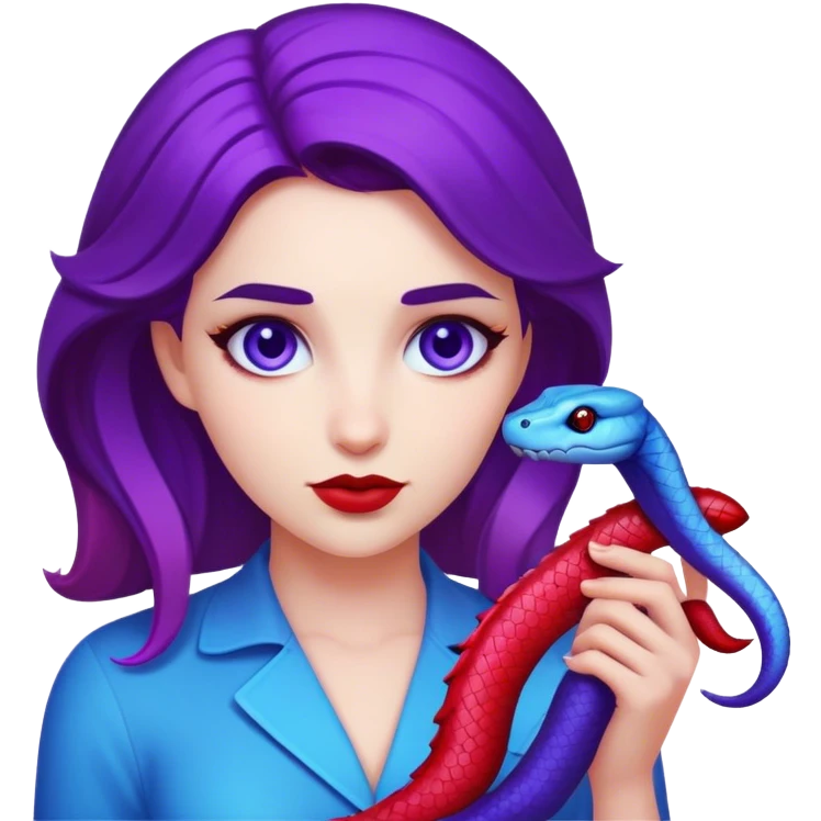 evie with red blue and purple vipers emoji