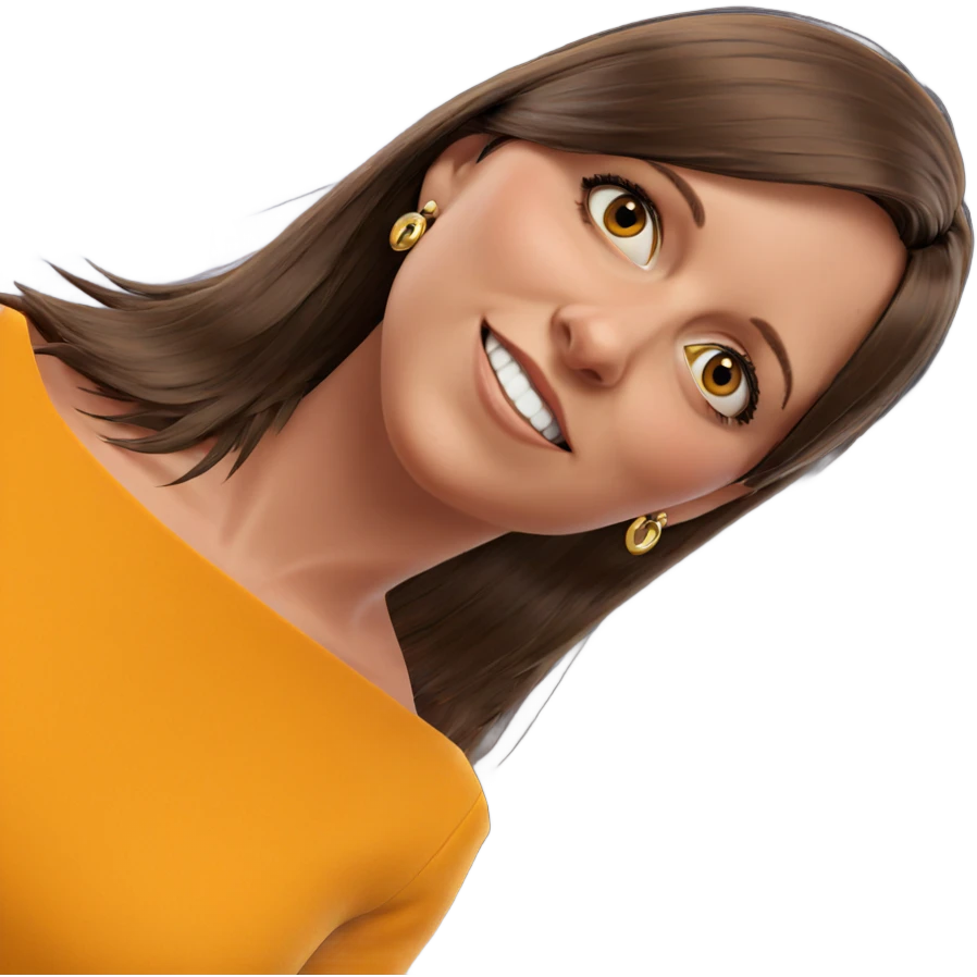 brown hair with stylish earrings emoji