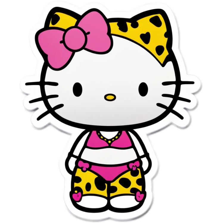hello kitty con bikini de leopardo  emoji