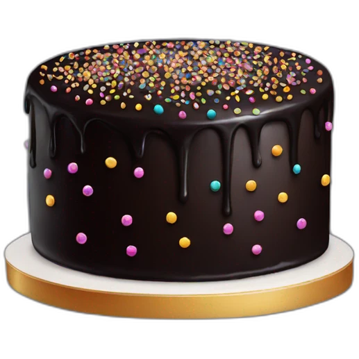 Black Cake with sprinkles  emoji