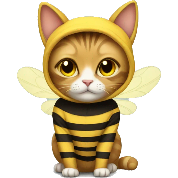 Cat wearing bee costume emoji