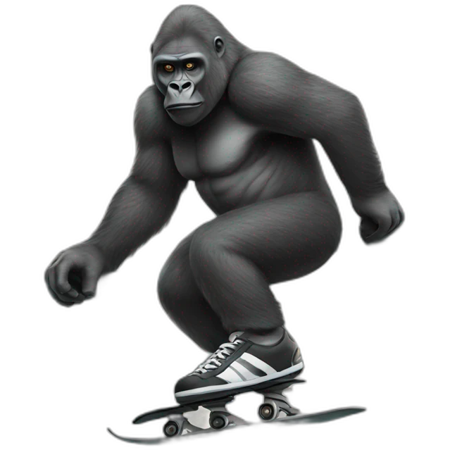 Clothed Gorilla Skates down Railing emoji