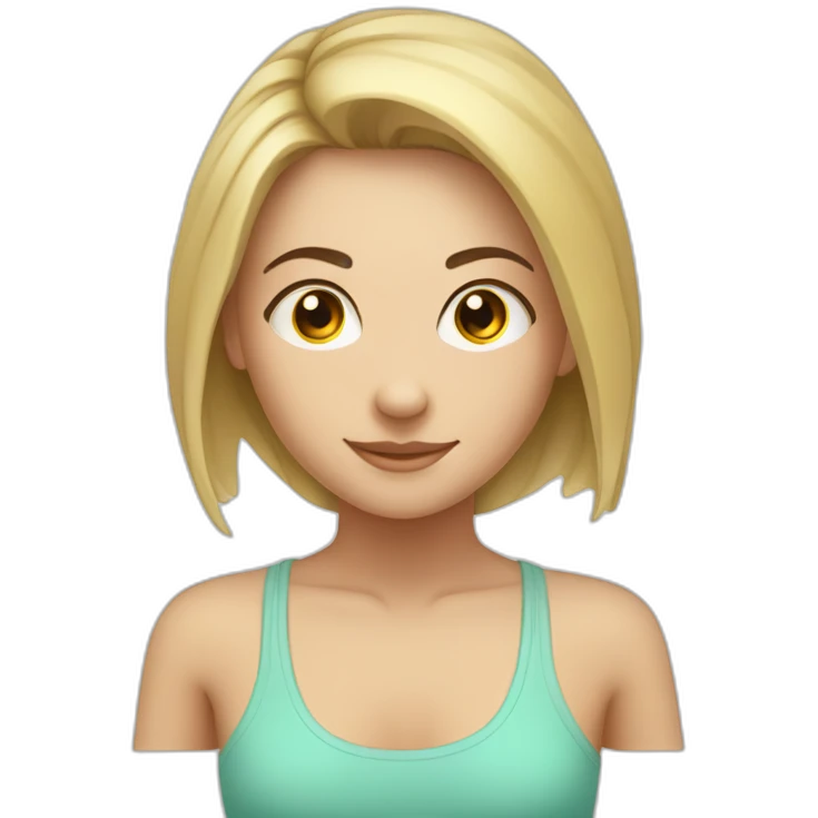 Yoga caucasian girl emoji