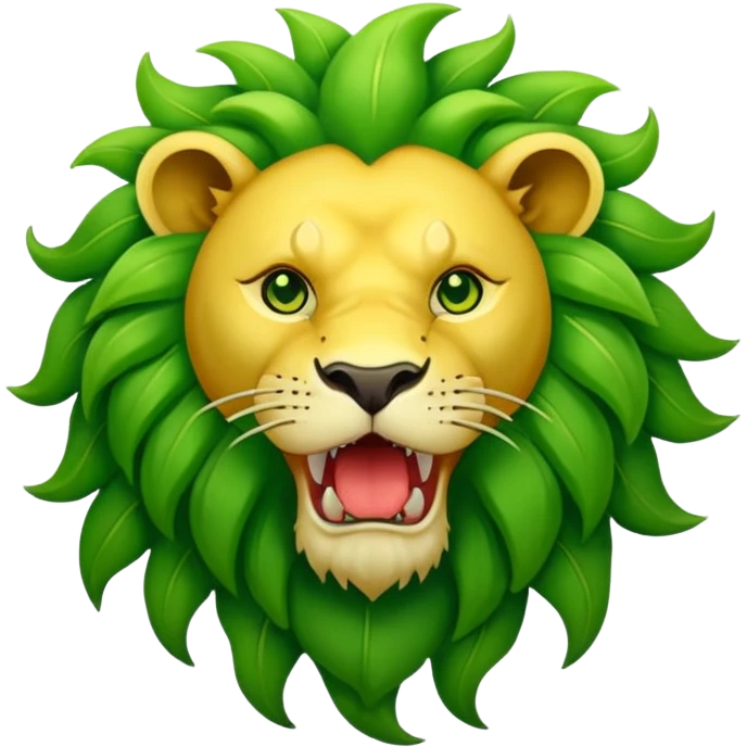 green lion devouring the sun emoji