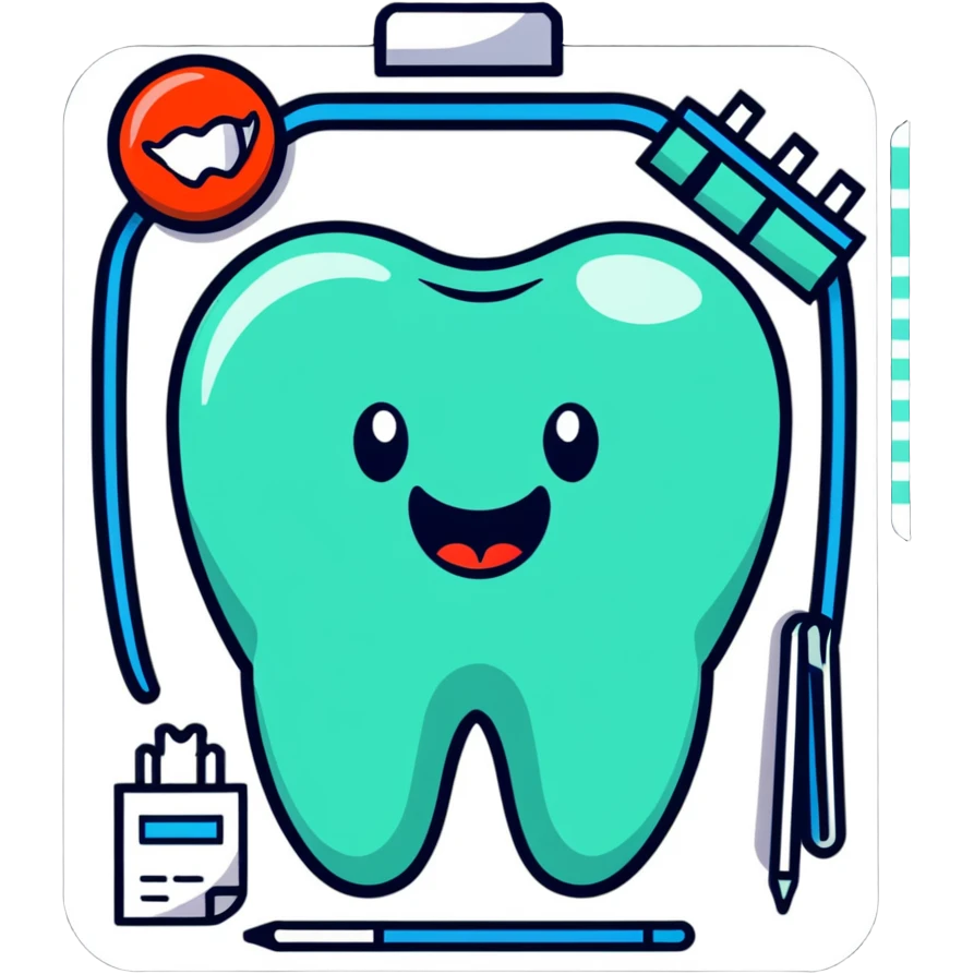 dental report with tooth health diagnosis emoji