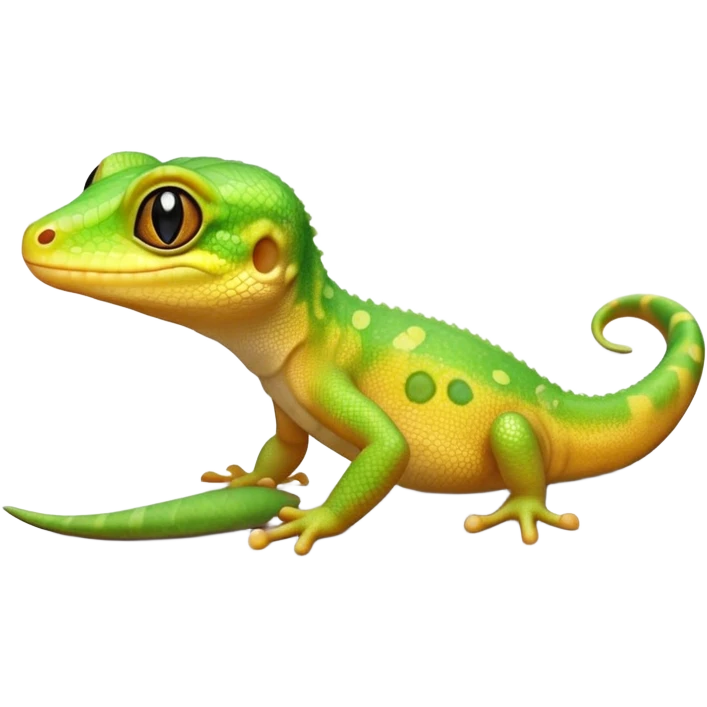 cinematic-cute-realistic gecko-portrait-emoji,-head-tilted-playfully-and-inquisitively,-featuring-a-small,-charming-body-with-smooth,-vividly-patterned-scales,-bright,-sparkling-eyes-and-delicate,-sticky-toe-pads,-simplified-yet-irresistibly-adorable emoji