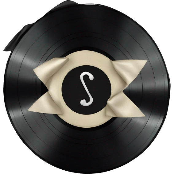  vinyl record with bow emoji