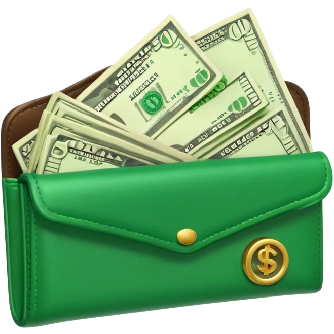 Aviator money emoji, wallet full of cash, casino vibe, premium 3D emoji style, clean, no background
 emoji