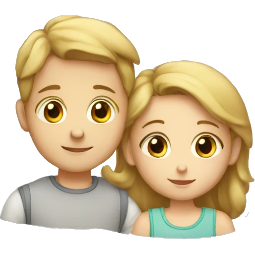 little boy with little girl emoji