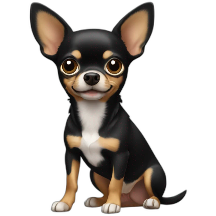 Chihuahua todo negro emoji